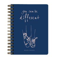 Книжка записная 60 листов А6 клетка, гребень BE DIFFERENT бежевая бумага матовая ламинация фольгой золото 70г/м2 7-60-005/05 Bruno Visconti