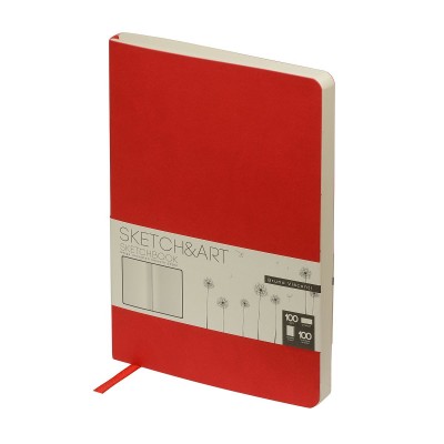 Скетчбук 100л 140х210 к/з Sketch&Art Original Красный беж. бум. 100г/м2 1-500/02 Bruno Visconti