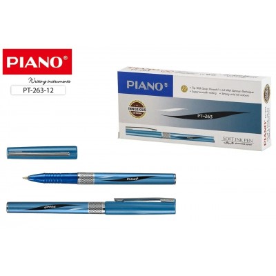 Ручка шариковая Classic синяя 0,7мм голубой металический корпус, масляная основа  Piano  PT-263-12