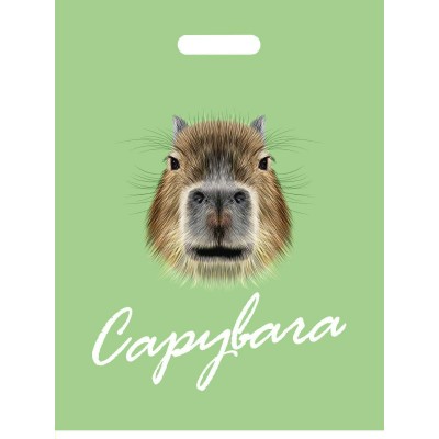 Миленд/Пакет полиэтиленовый с вырубной ручкой. Capybara. Капибара/365 х 480/ПО-0100/