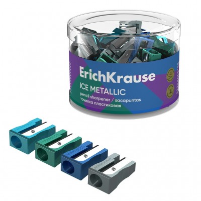 Точилка пластиковая 1 отверстие EasySharp, Ice Metallic ассорти 59987 ErichKrause