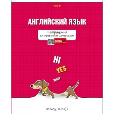 Тетрадь предметная 48 листов А5 клетка Тетрадочка Английский язык матовая ламинация 65г/м2 48Т5лВd1_30591 Хатбер 10/100 084580