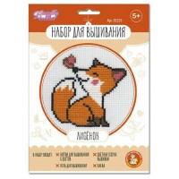 Вышивание крестиком Лисенок белая канва, в конверте 05259 ДесятоеКорол