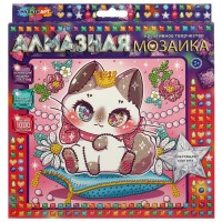 Мозаика алмазная на картоне 20х20 Милая киска AM20X20-CAV МультиАрт