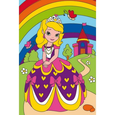 Картина по номерам холст на подрамнике 10х15 мини Принцесса в пышном платье 6 цветов ХК-7841 Рыжий кот НГ