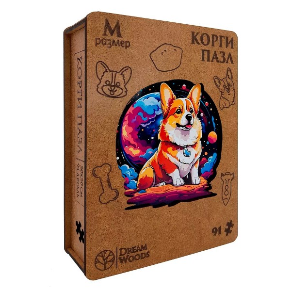 DreamWoods Пазл 91 ФигурнПазлы Корги/дерев P-046 Россия