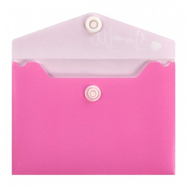 Папка конверт на кнопке 10,5х7,4 для карт и визиток Розовый 65863 Феникс