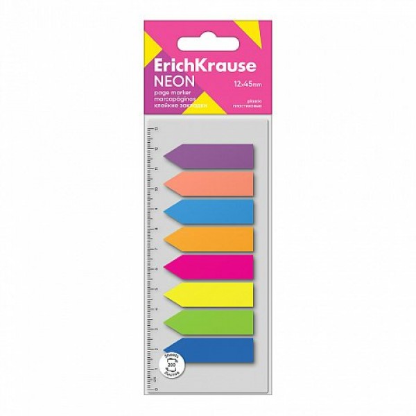 Блок клей -закладки 12х45 200 листов 8 цветов Neon Arrows 61559 ErichKrause