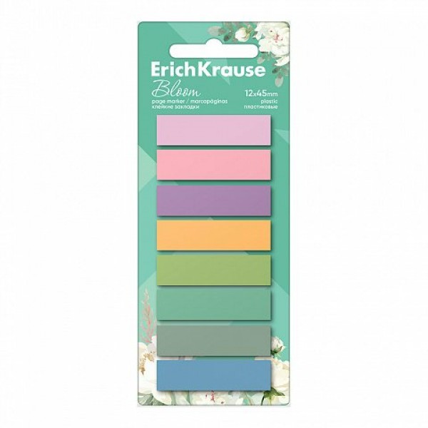 Блок клей -закладки 12х45 160 листов 8 цветов Pastel Bloom 61560 ErichKrause
