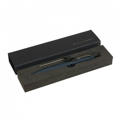 Ручка подарочная шариковая автоматическя San Remo синяя 1,0мм металлический корпус темно-синий в черном футляре 20-0249-04/09 Bruno Visconti