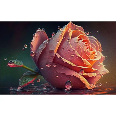 Мозаика алмазная холст на подрамнике 30х40 Бутон розы полная выкладка 30 цветов НД-0563 Рыжий кот