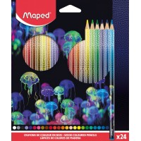 Карандаши цветные 24шт Deepsea Paradise 3-гранные, деревянные, в картонной коробке 831705 Maped 12/72 Карандаши цветные 24шт Deepsea Paradise 3-гранные, деревянные, в картонной коробке 831705 Maped 12/72