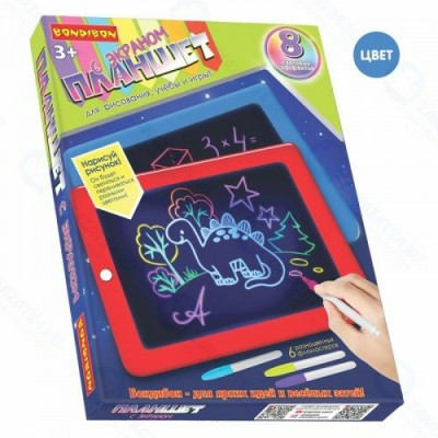 BONDIBON Игра   Планшет с экраном для рисования, учебы и игры/с подсветкой, синий ВВ5171 Китай