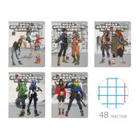 Тетрадь 48 листов А5+ 165х203 клетка MANGA WARRIORS матовая ламинация софт-тач, 60г/м2 7-48-1295 Альт 10/60