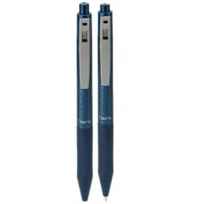 Ручка гелевая автоматическая синяя 0,7мм резиновый грип Geni EG80-BL 1941870 Deli