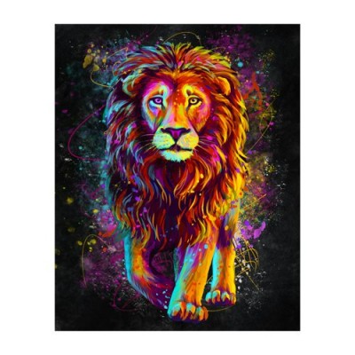 Картина по номерам холст на подрамнике 40х50 Благородный лев 24 цвета ХК-6863 Рыжий кот