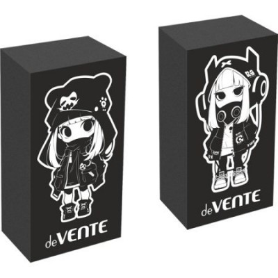 Ластик  50х28х7 Anime Girl черный с запечаткой оригинального дизайна, в индивидуальной упаковке 8030402 deVente 24/144