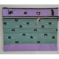 Папка на молнии А4 34,5х25,5х1,5 на молнии Super Cats кожзам, карман, подклад 8056496 deVente