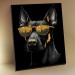 Картина по номерам холст на подрамнике 40х50 Доберман в очках с поталью 16 цветов BHR0569 Молли