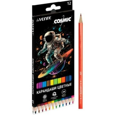 Карандаши цветные 12шт Cosmic 2,8мм 2М 6-гранные, картонная упаковка 5022420 deVente 24/240