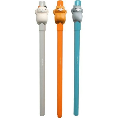 Ручка шариковая Candy Cat синяя 0,7мм декоративный элемент котиков, цветной корпус ассорти 9021400 deVente 36/432