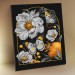 Картина по номерам холст на подрамнике 40х50 Белые цветы и бабочки с поталью 13 цветов черный холст BHR0573 Молли