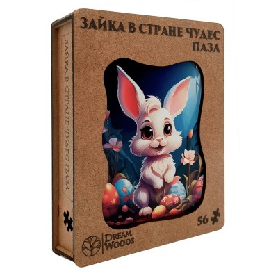 DreamWoods Пазл 56 ФигурнПазлы Зайка в стране чудес/дерев Р-054 Россия