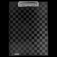 Планшет с прижимом А4 225х315мм картон Клипборд Total Black черный 2мм матовая ламинация, выборочный лак 3034325 deVente