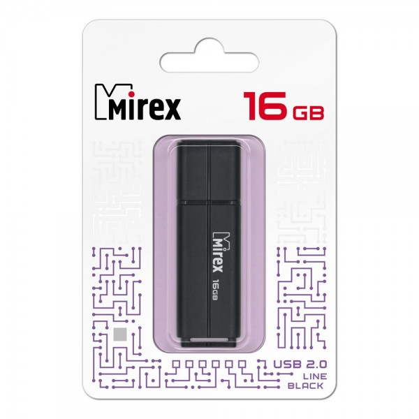 Флэш-карта 16GB Flash Drive Line Black ecopack 13600-FMULBK16 Mirex