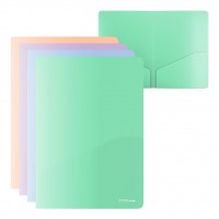 Папка уголок А4 180мкм Matt Pastel Bloom непрозрачная, ассорти, 2 кармана 61137 ErichKrause 12/324