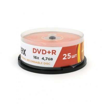 Диск DVD+R 4.7Gb 16x Cake box 25шт UL130013A1M Mirex