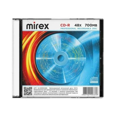 Диск CD-R 700mb х 48 Slim case UL120051A8S Mirex