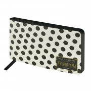 Ежедневник недатированный А6 142х84 80 листов, линия, интегральная обложка, кожзам Black&White Горошек черный срез 3-741/02 Bruno Visconti