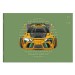 Альбом 24 листа для рисования А4 Желтый спорткар сплошной Уф-лак 120г/м2 66920 Феникс 10/50