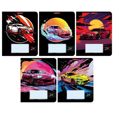 Тетрадь 24 листа А5 клетка Динамика ВД-лак, 60-65г/м2 14353/5-EAC Academy Style