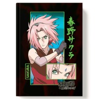 Книжка записная 128 листов А6+ клетка, твердая обложка Naruto софт-тач ламинация, выборочный УФ-лак, 60-65г/м2 NT21-EAC Academy Style