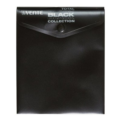 Папка конверт на кнопке 14х17см 180мкм Total Black непрозрачная, черная с дизайном 3071336 deVente 12/240