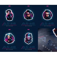 Тетрадь 48 листов А5 клетка Cyberpunk sticker выборочный лак 65г/м2 48Т5вмВ1 Хатбер 5/100 087020