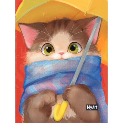 Скетчбук 80 листов А6 118х150 склейка MyArt. MeowBook Rain cat матовая ламинация, выборочный лак, 100г/м2 СБ80-7515 КПП