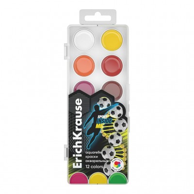 Краска акварельная 12 цветов Sport DNA пластиковая упаковка 61775 ErichKrause 7/28