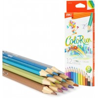 Карандаши цветные 12шт ColoRun 6-гранные, металлик, картонная коробка, европодвес Deli EC127-12 Карандаши цветные 12шт ColoRun 6-гранные, металлик, картонная коробка, европодвес Deli EC127-12