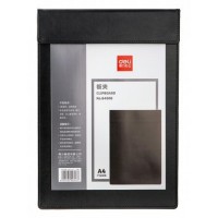 Планшет с прижимом магнитным А4 , кожзам, черный  Deli  64506BLACK