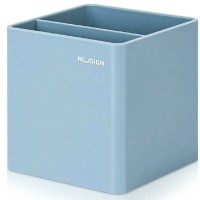 Подставка настольная для канцелярских принадлежностей 2 отделения 8,4х8,4х8,6см NuSign синяя, пластиковая 2018745 Deli NS011 Подставка настольная для канцелярских принадлежностей 2 отделения 8,4х8,4х8,6см NuSign синяя, пластиковая 2018745 Deli NS011