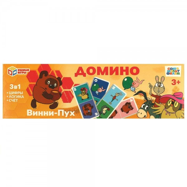 Умные игры Игра   Домино 3 в 1. Винни - Пух  Россия