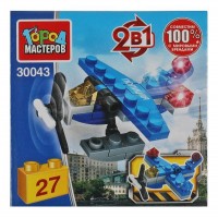 ГородМастеров Игрушка 27  Конструктор 2 в 1. Полицейский самолет/27 дет 30043-KK Китай