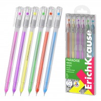 Ручка гелевая Набор 6 цветов Paradise Stick Neon ассорти 0,6мм пластиковая упаковка 61309 ErichKrause 24/288 61309