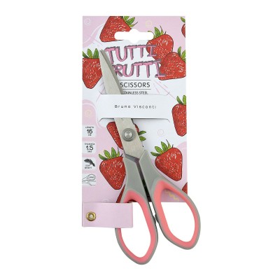 Ножницы канцелярские 16см Tutti Frutti прорезиненные ручки с эффектом Soft Touch 60-0061 Bruno Visconti 12/240