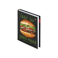 Блокнот 160 листов А6 клетка, твердая обложка Престиж Food in Black глянцевая ламинация, 55г/м2 3-160-002/46 Альт