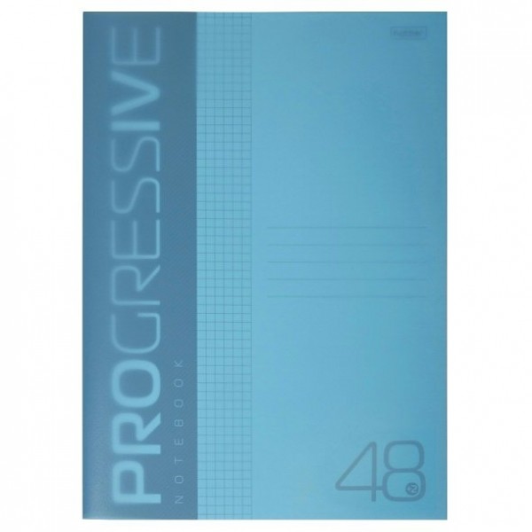 Тетрадь 48 листов А4 клетка, пластиковая обложка Progressive бирюзовая 65г/м2 48Т4В1 Хатбер 9/45 084960