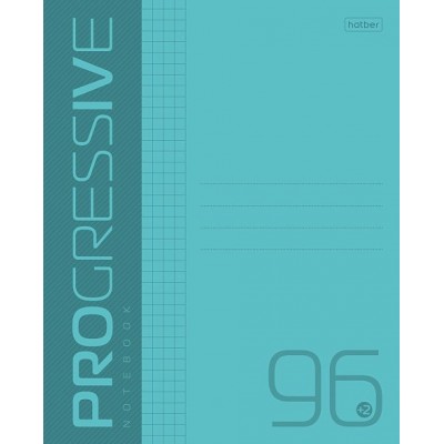 Тетрадь 96 листов А5 клетка пластиковая обложка Progressive Бирюзовая 65г/м2 96Т5В1 Хатбер  088807